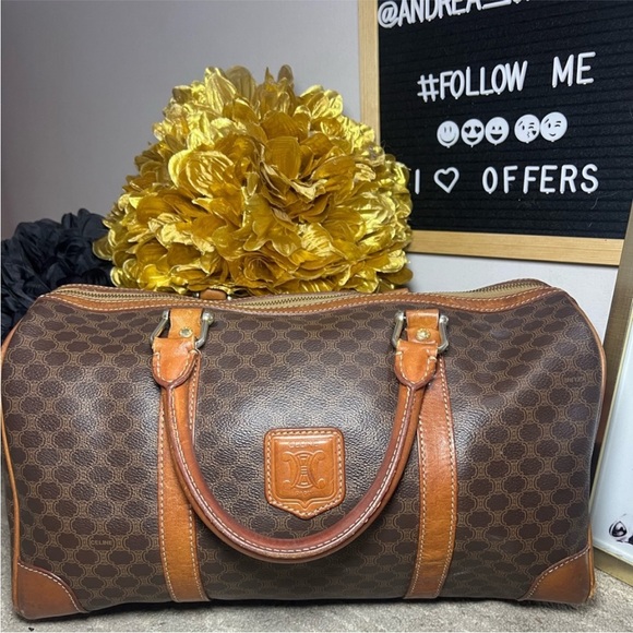 Vintage GUC Celine Macadam Monogram Boston & Pouch Set - Picture 2 of 15